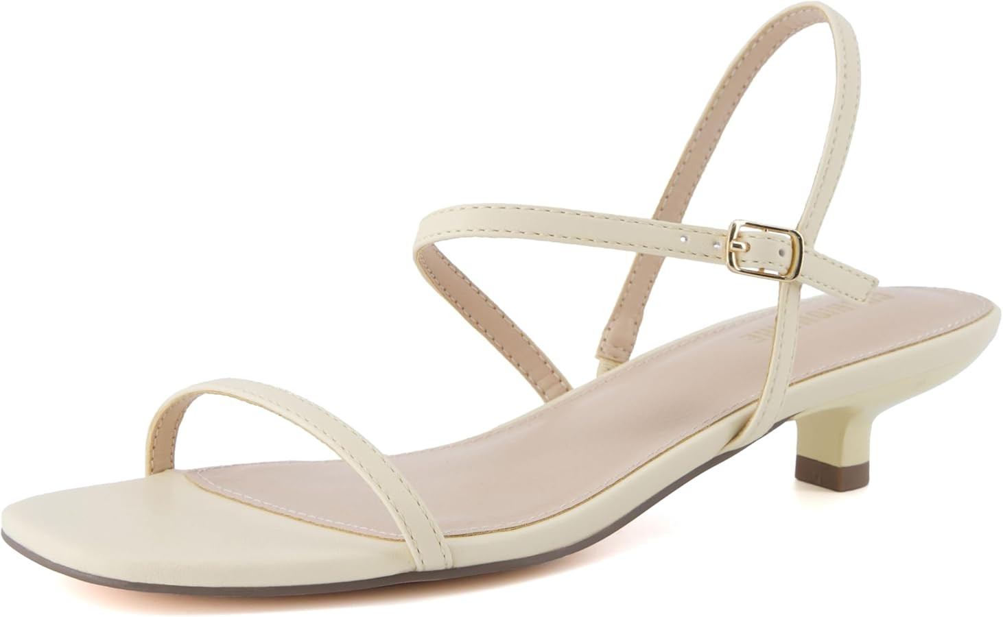 CUSHIONAIRE Soprano Women’s One Band Kitten Heel with Ankle Strap – Minimalist Dress Sandal w... | Amazon (US)