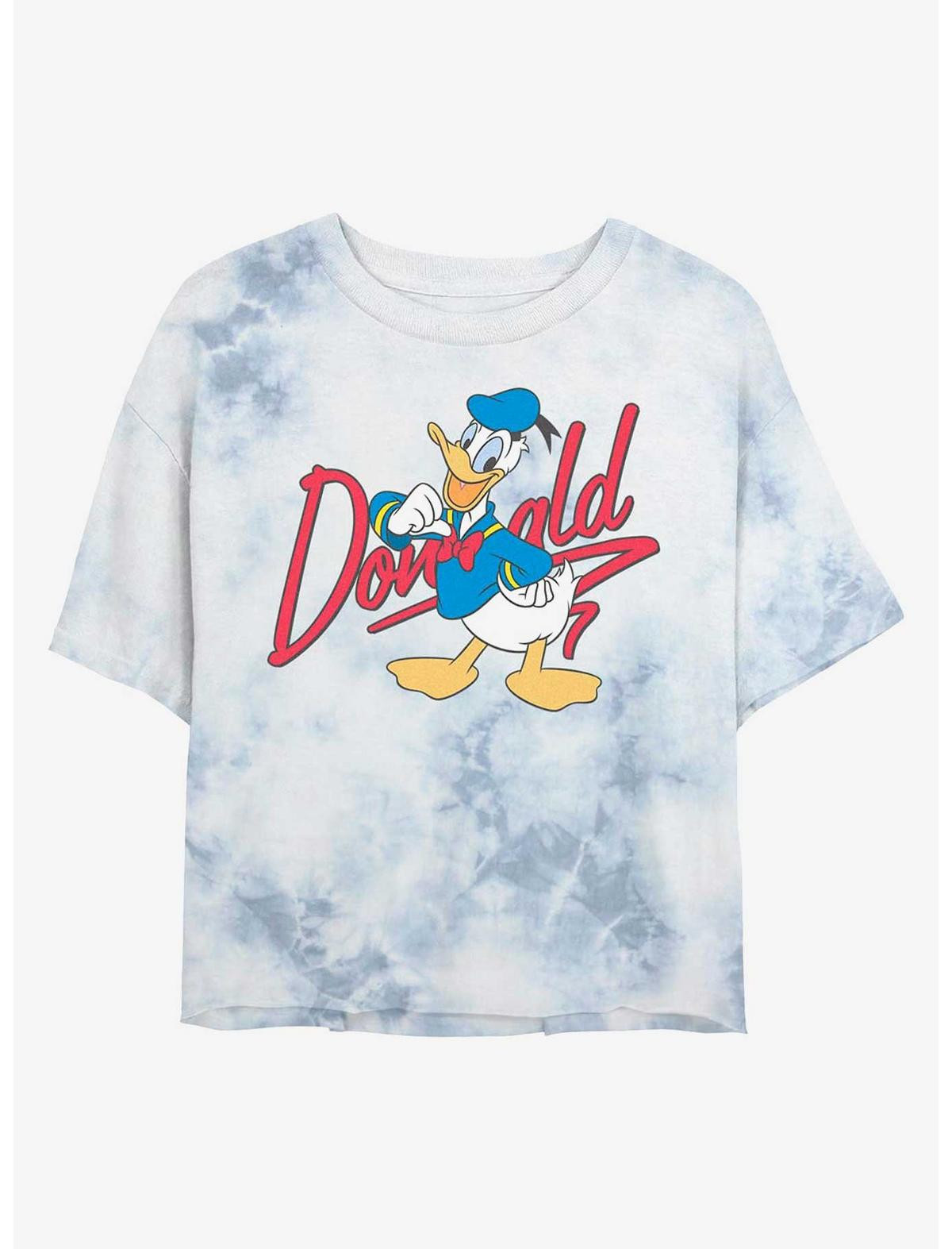 Disney Donald Duck Signature Womens Tie-Dye Crop T-Shirt | BoxLunch