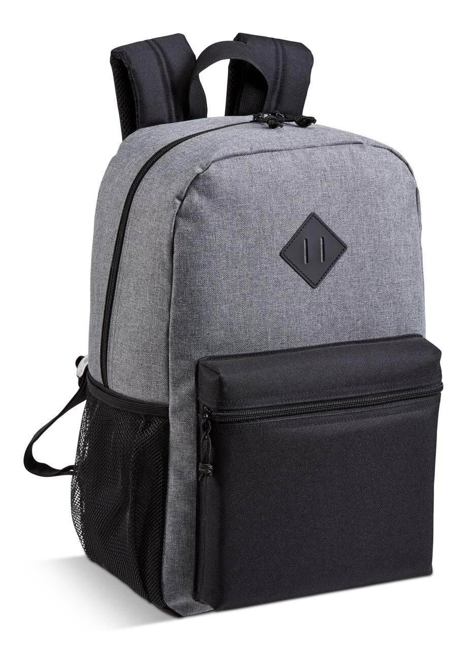 Outbound Black & Grey Backpack with Laptop Sleeve, Polyester, 17-in | Canadian Tire