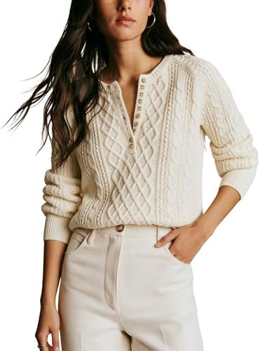 Hongsui Women's Solid Ribbed Knit Sweater Casual Long Sleeve Cropped Pullover Sweater Button Knit... | Amazon (US)