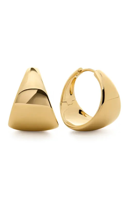Monica Vinader Large Tapered Hoop Earrings in 18Ct Gold Vermeil at Nordstrom | Nordstrom