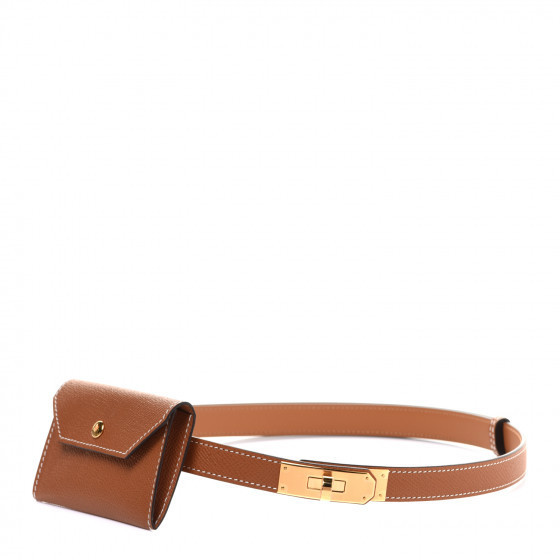 HERMES Epsom Kelly Pocket Belt Gold | Fashionphile