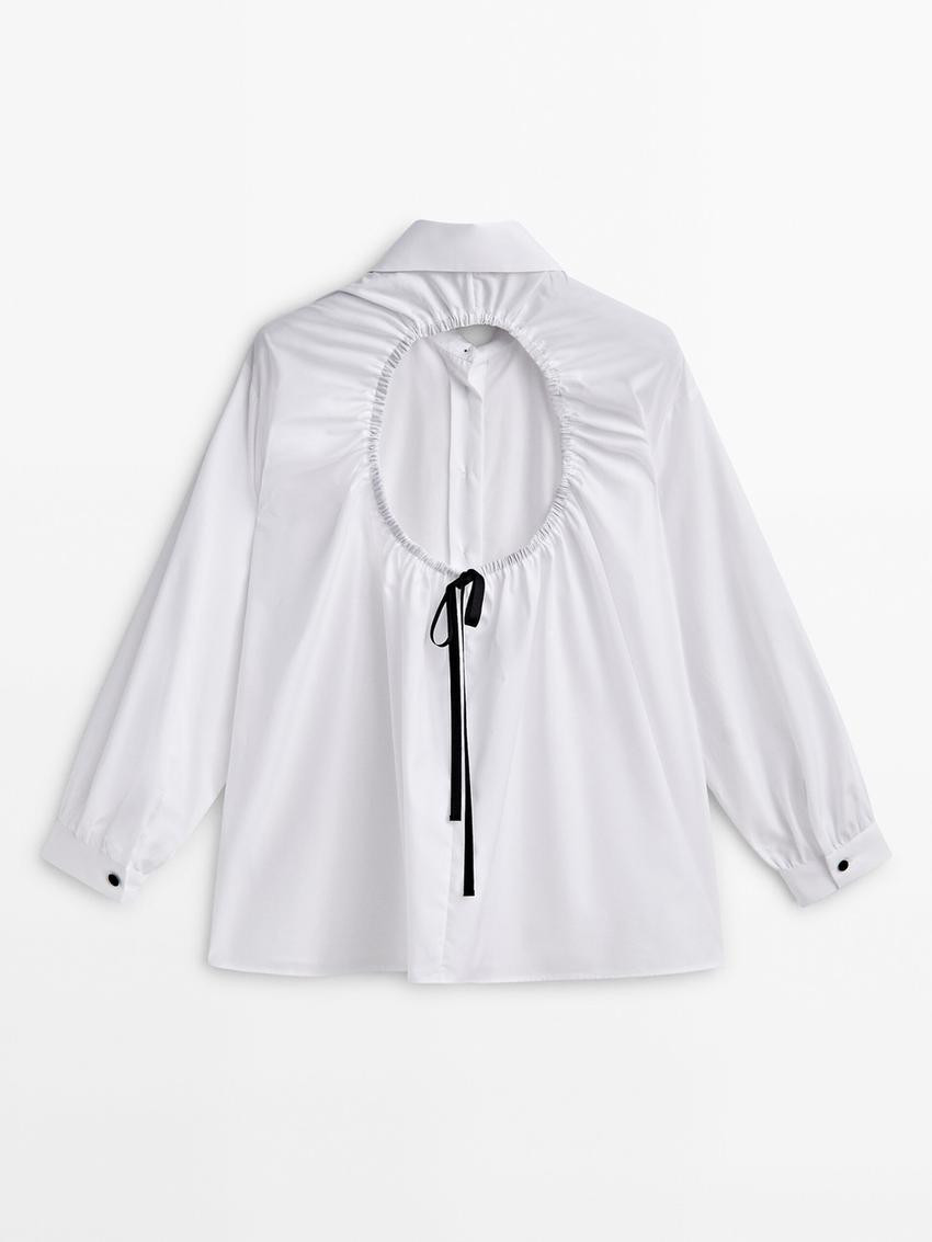 Cut-out shirt with gathered back - Studio | Massimo Dutti UK