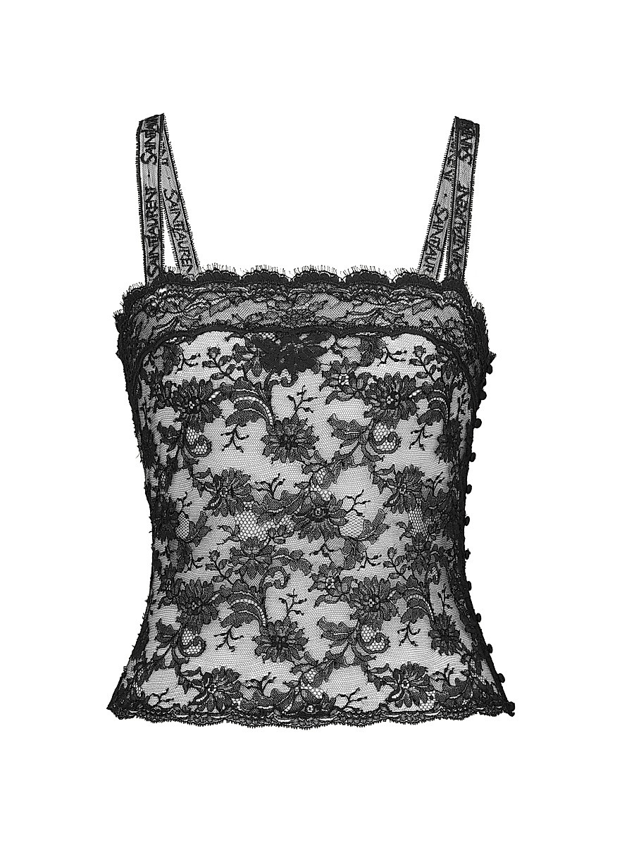 Women's Lace Camisole - Noir - Size 2 | Saks Fifth Avenue