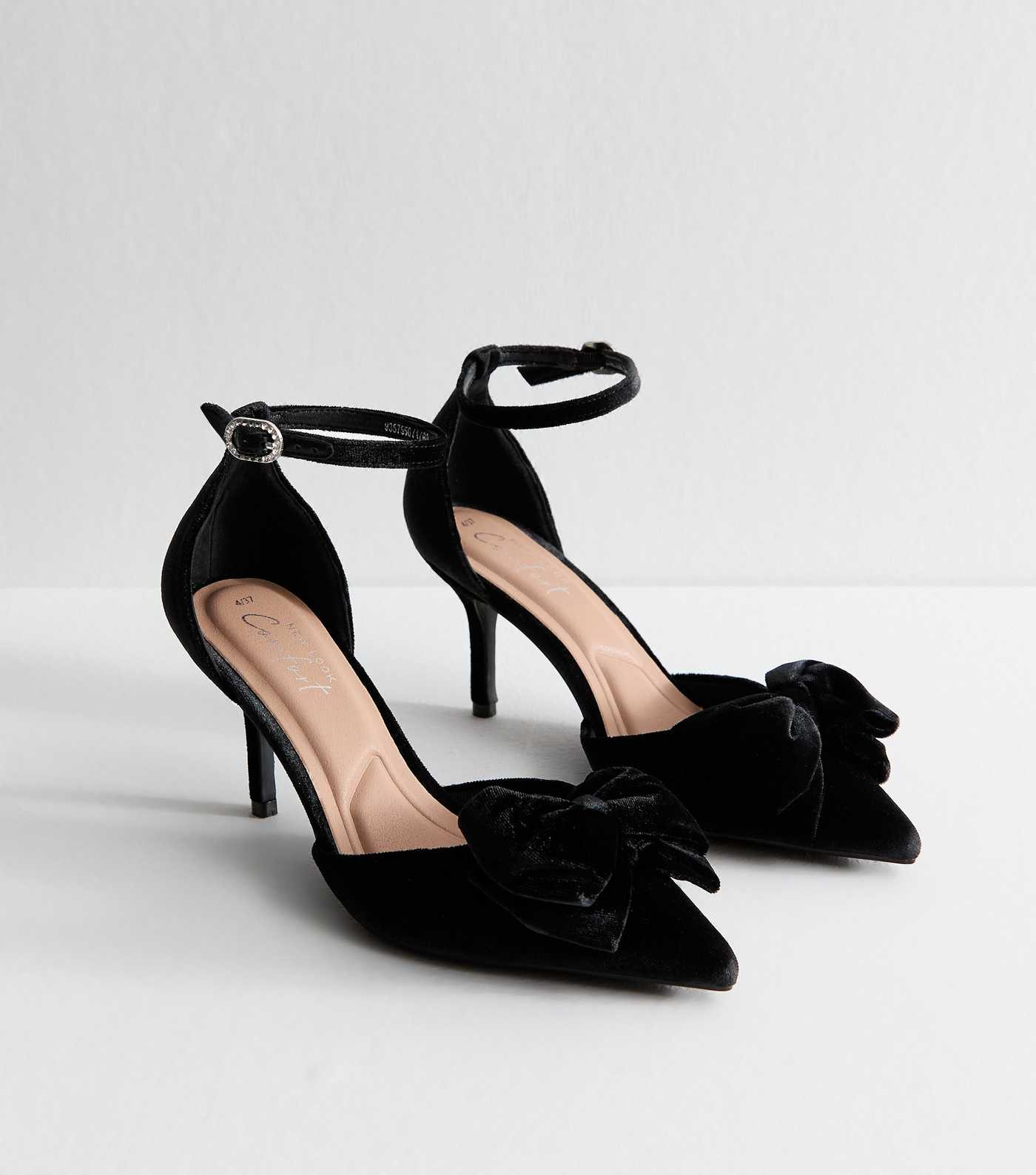 Black Velvet Bow Stiletto Heels | New Look | New Look (UK)