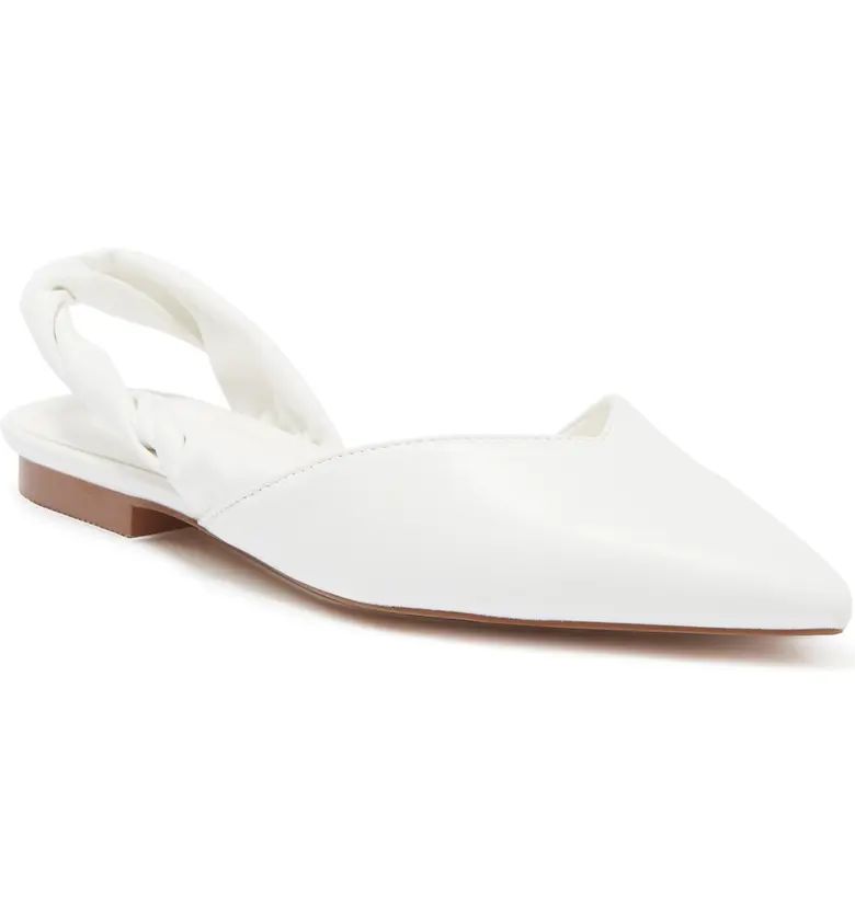 TOPSHOP Lucky Ruched Slingback Faux Leather Flats | Nordstromrack | Nordstrom Rack