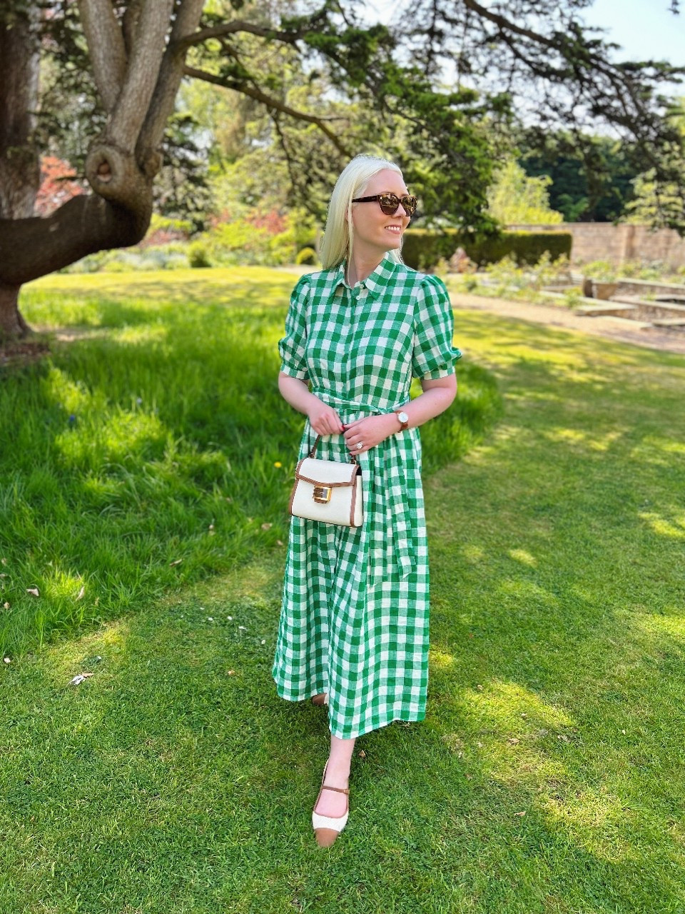 Celebrate spring green season with on trend gingham! Partner with tan/ivory contrast accessories for the perfect style combo! As always, I’ve added plenty of alternative accessories so you can change it up. 

Alexa Green Gingham Maxi Dress & Penelope Tan / Canvas Mary Jane Flats - Boden 

Katy Bag in Ivory / Tan - Kate Spade (recent purchase from Brand Alley)

Tan Leather Watch - August Berg

White Sapphire & Gold Vermeil Dewdrop Charm Hoop Earrings - Dower and Hall 

Sunglases - Ralph Lauren from John Lewis 

#LTKdresses #LTKspring #LTKuk