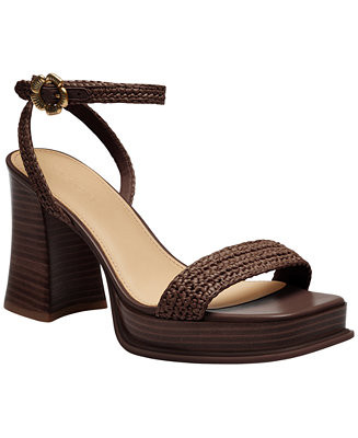 COACH Women's Tea Rose Square Toe Platform Sandals - Macy's | Macy's