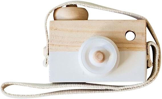 Wooden Mini Camera Toy Pillow Kids' Room Hanging Decor Portable Toy Gift White Color | Amazon (US)