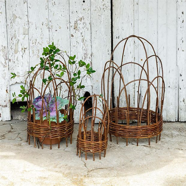 Woven Willow Decorative Cloche Trellis Set of 3 | Antique Farm House