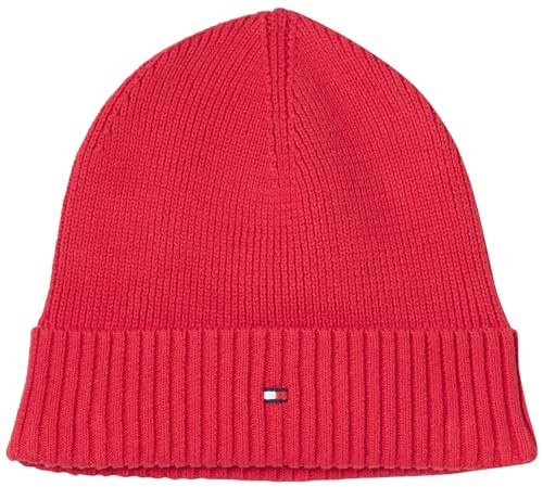 Tommy Hilfiger Men's Cotton Beanie, Primary Red, OS | Amazon (US)