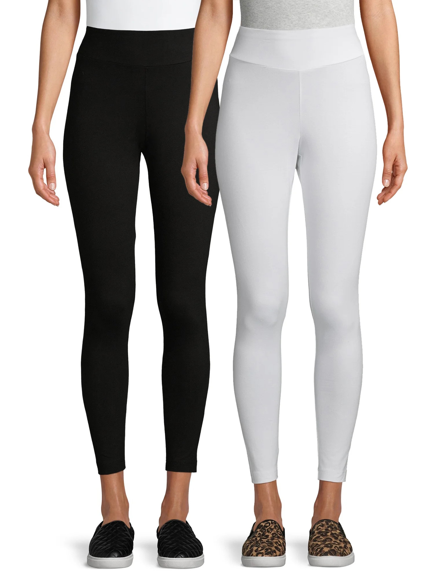 Time and Tru Women's Knit Leggings, 2-pack - Walmart.com | Walmart (US)