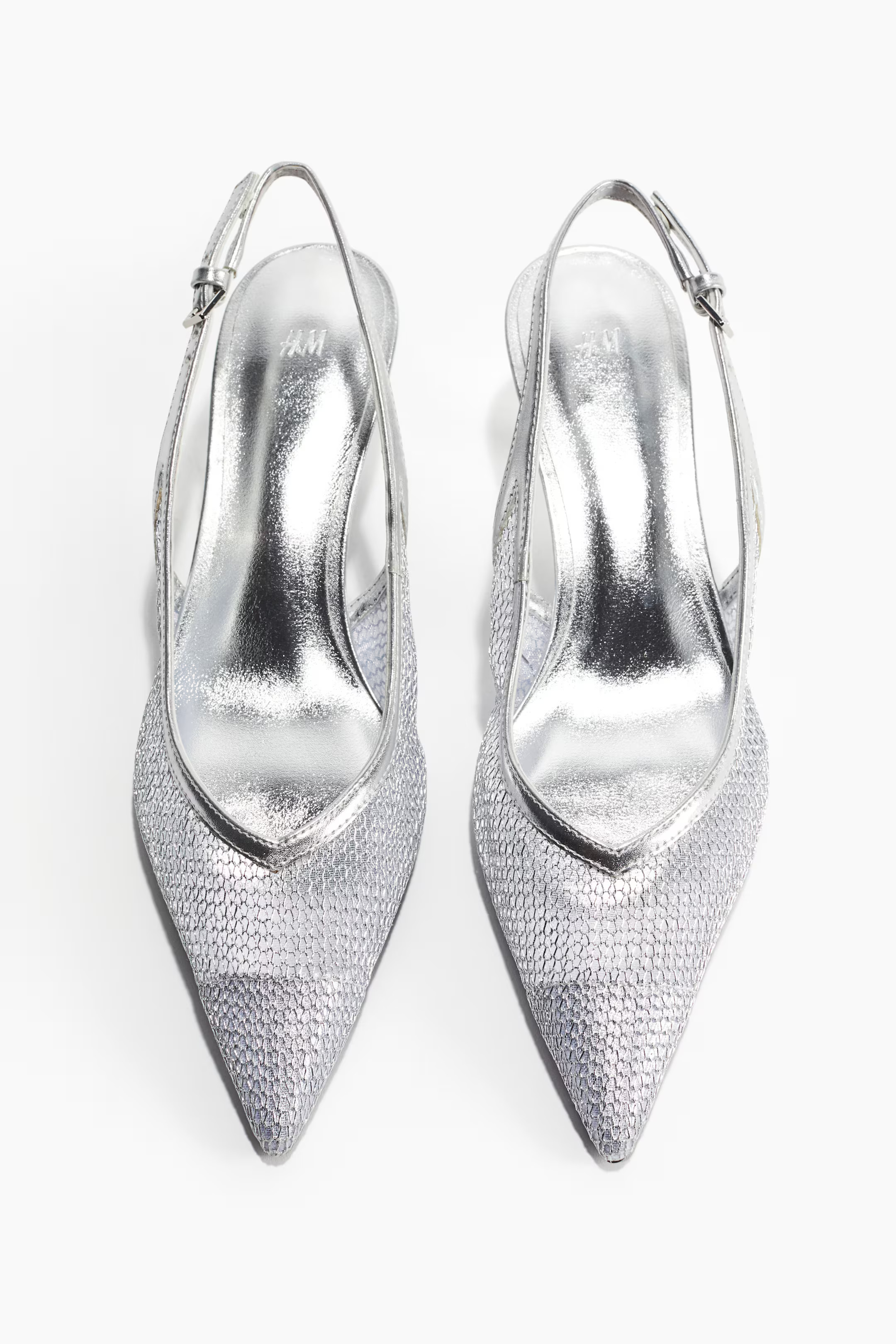 Mesh Slingback Pumps - Silver-colored - Ladies | H&M US | H&M (US + CA)