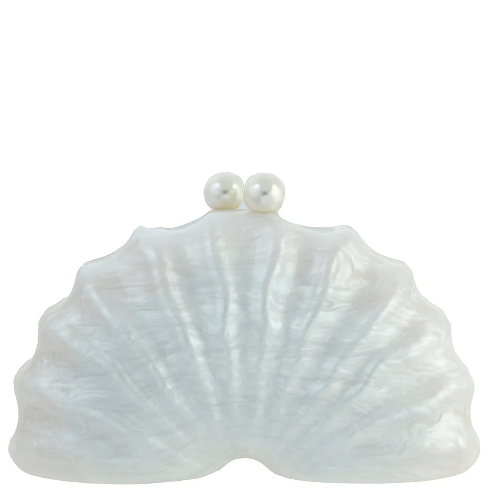 Medina Pearl Acrylic Fan Shell Clutch | Benaar La
