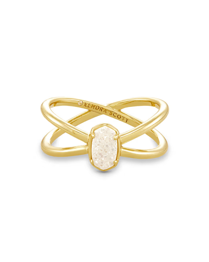 Emilie Gold Double Band Ring in Iridescent Drusy | Kendra Scott | Kendra Scott