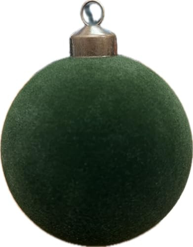 Round Flocked Christmas Ornaments (Pack of 8) - Dark Green Flocked Ball Ornaments - 3.15" Shatterproof Plastic, Soft Velvet Christmas Ornaments - Christmas Tree Balls for Decoration & Crafting | Amazon (US)