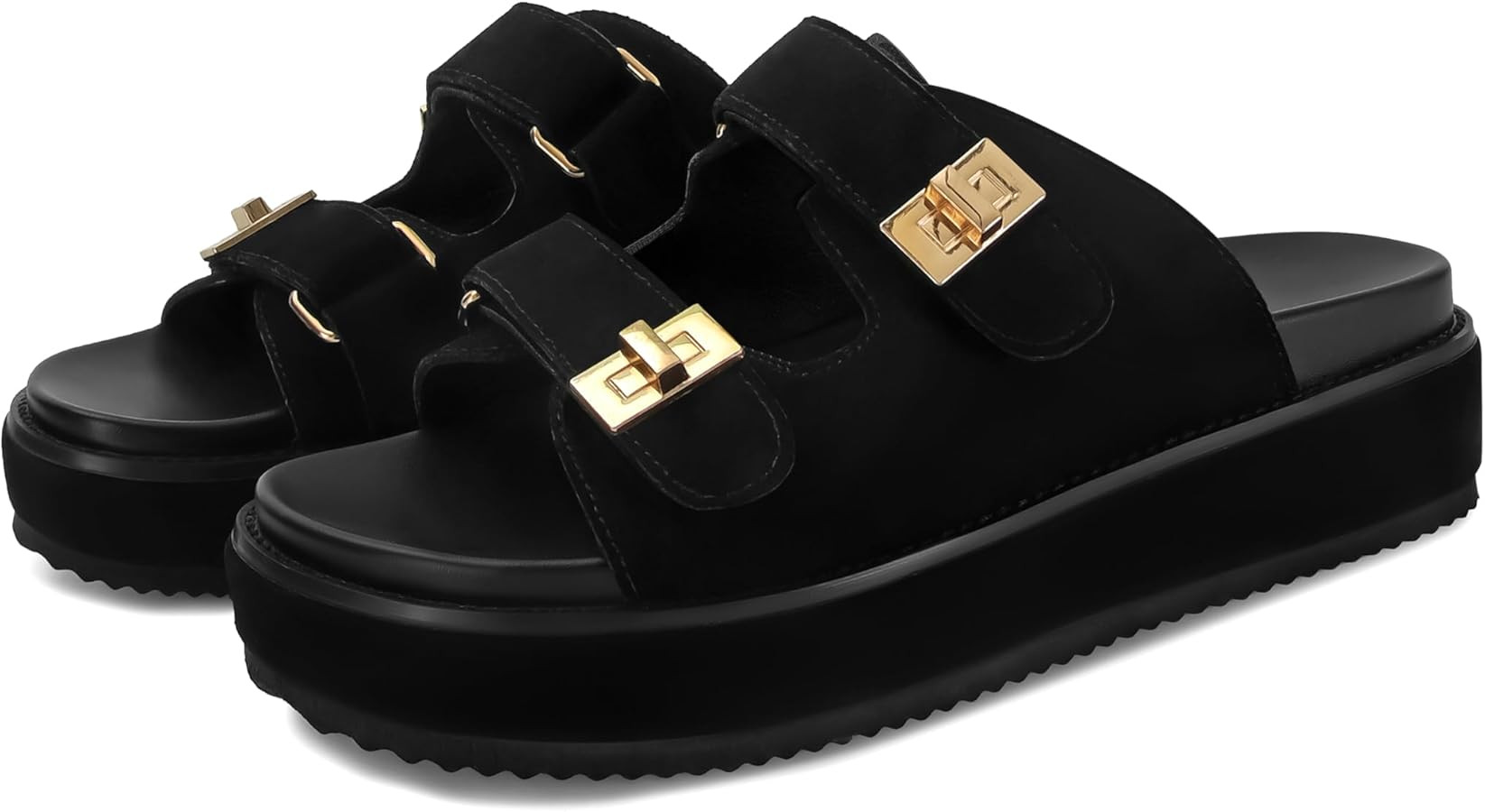 SOVANYOU Platform Sandals for Women Comfortable Summer Beach Sandal Slip on Platform Slides Doubl... | Amazon (US)