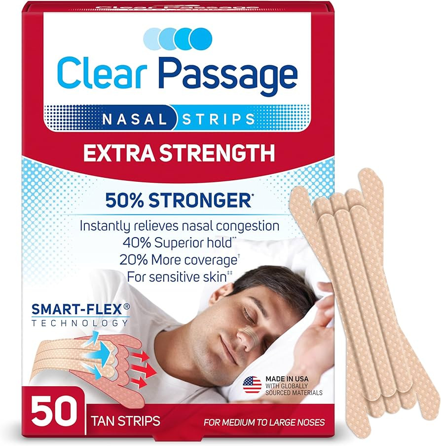Nasal Strips Extra Strength, Tan, 50 Count | Works Instantly to Improve Sleep, Reduce Snoring, & ... | Amazon (US)