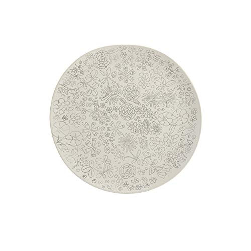 Dorotea Hand Painted Dinner Plate, 10.75-Inch, Set of 4, White/Gray | Amazon (US)