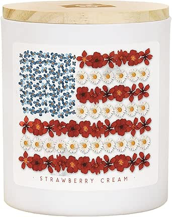 Simply Said, INC American Flag Candle, Strawberry Scented 11 oz Premium Soy Wax, Hand Poured in U... | Amazon (US)