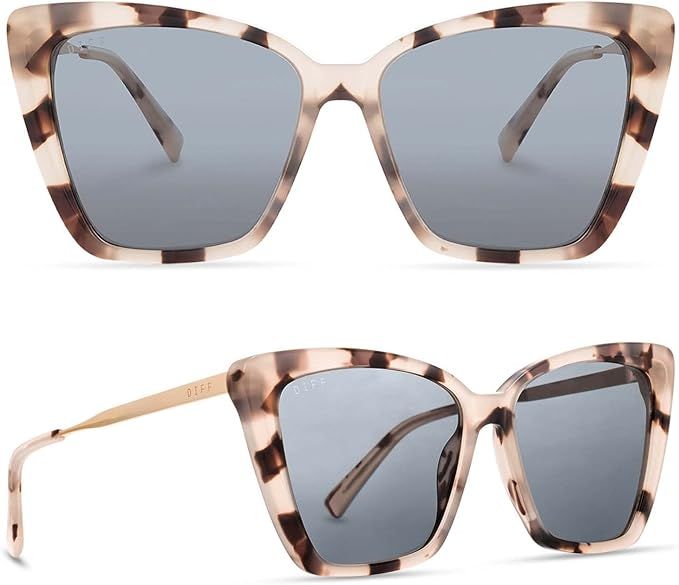 DIFF Becky II Oversized Designer Cat Eye Sunglasses for Women UV400 Protection, Cream Tortoise Tr... | Amazon (US)