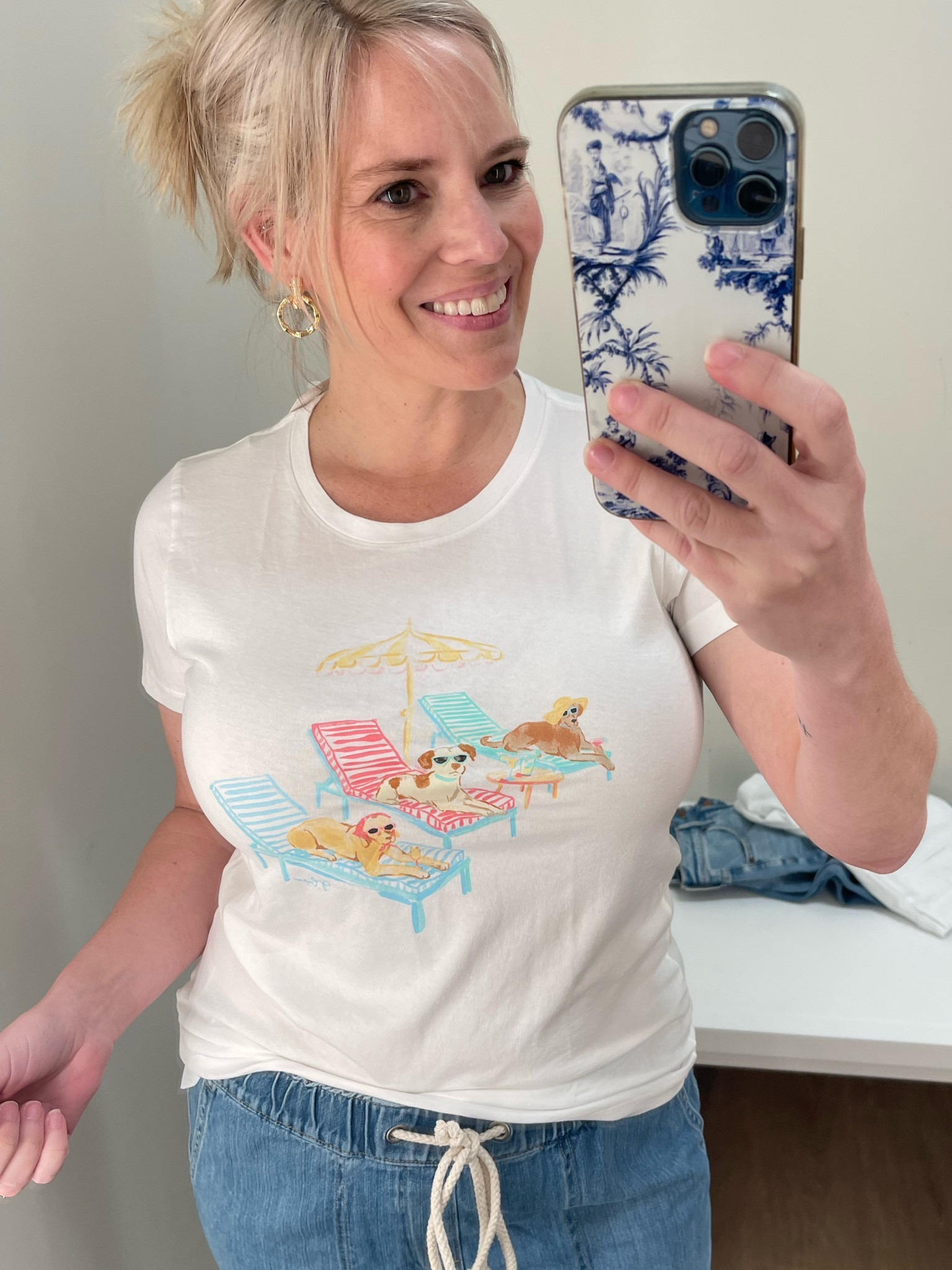 Dog summer t-shirt, elastic waist drawstring jeans 

#LTKfindsunder50 #LTKfindsunder100 #LTKsalealert