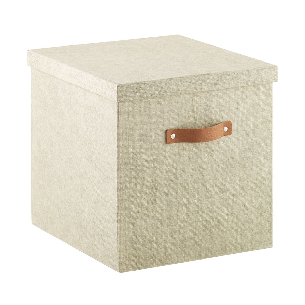 Bigso Storage Cube With Leather Handles | The Container Store