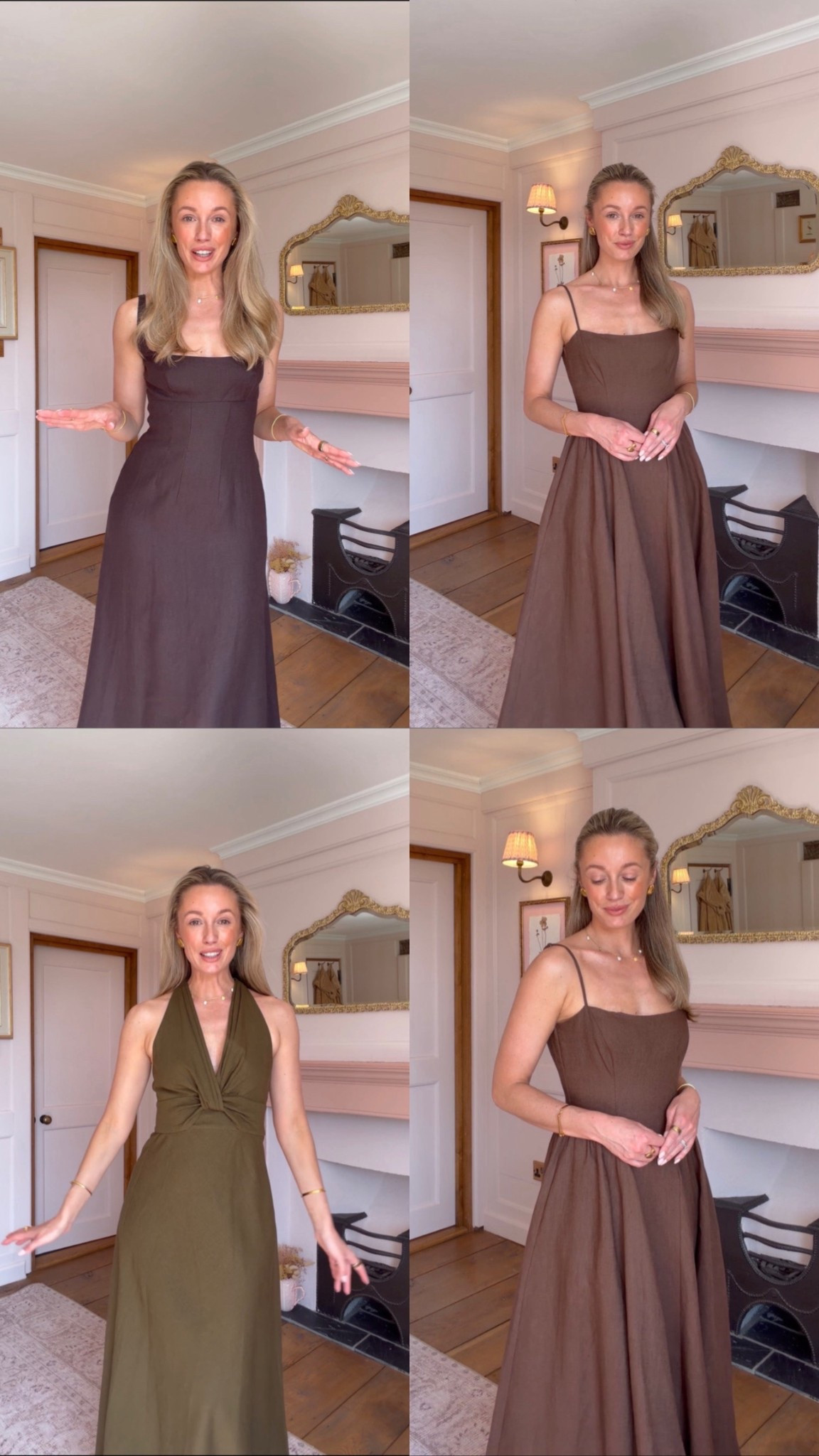 Elegant spring dress 🤎 Chocolate brown dress, line dress, maxi dress style. Highstreet spring dresses. Wedding guest dress ideas. 

#LTKdresses #LTKstyletip #LTKspring