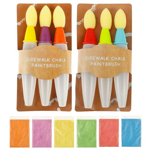 6Pcs Sidewalk Chalk Paint Brush Set, Sidewalk Chalk Paint with Liquid, DIY Washable Paintbrush Bulk, Add Water to The Brush and Use Washable, Easy to Clean | Amazon (US)