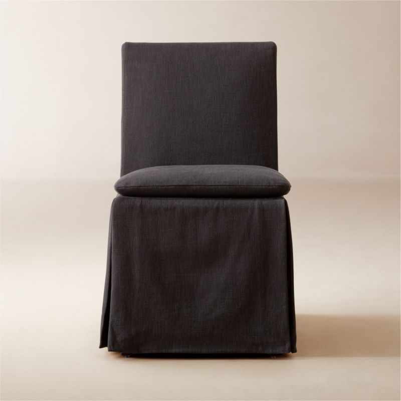 Reyes Charcoal Black Slipcovered Dining Chair | CB2 | CB2