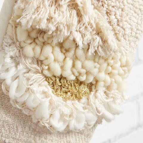Ivory and Gold Tufted Christmas Stocking | World Market