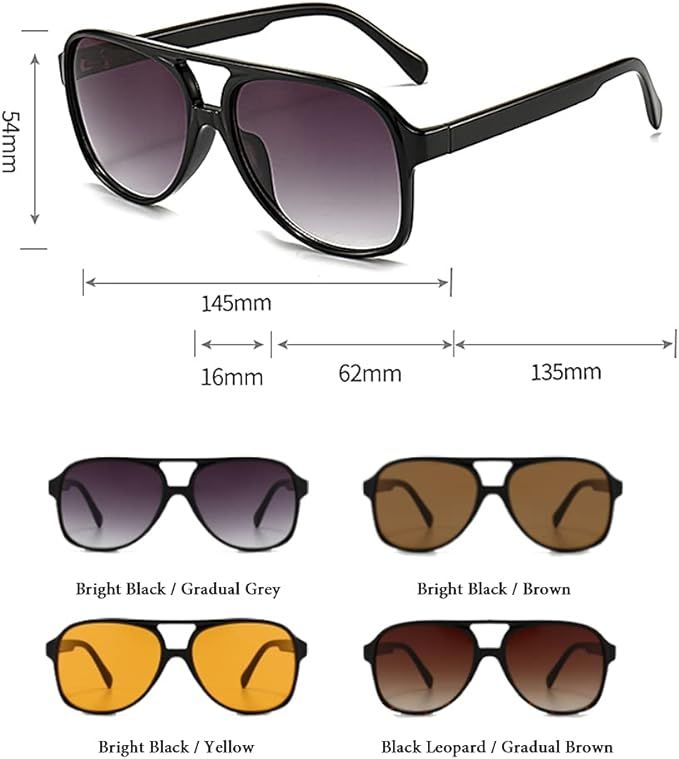 Long Keeper Retro Polarised Sunglasses for Women Men Oversized Vintage 70s Pilot Sunglasses Large... | Amazon (UK)
