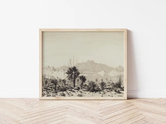 Printable Art  Vintage Yucca Cactus Desert Landscape  | Etsy | Etsy (US)