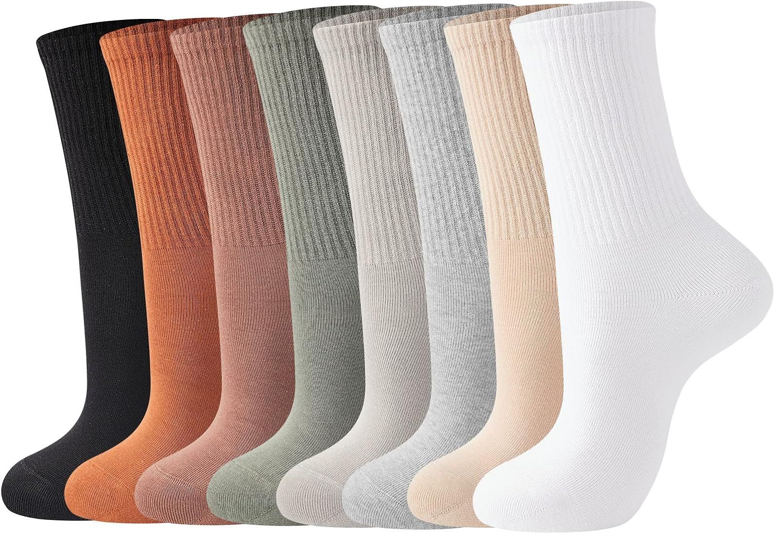 J-BOX Womens Cotton Crew Socks, Thin Soft Comfort Breathable Dress Socks, Above Ankle Crew Socks for Business, Casual. | Amazon (US)