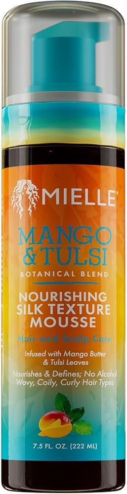 Mielle Organics Mango & Tulsi Hair Nourishing Silk Texture Mousse, 7.5 Ounce | Amazon (US)