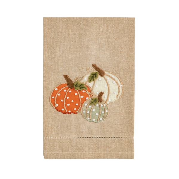 Triple Pumpkin French Knot Towel | Mud Pie