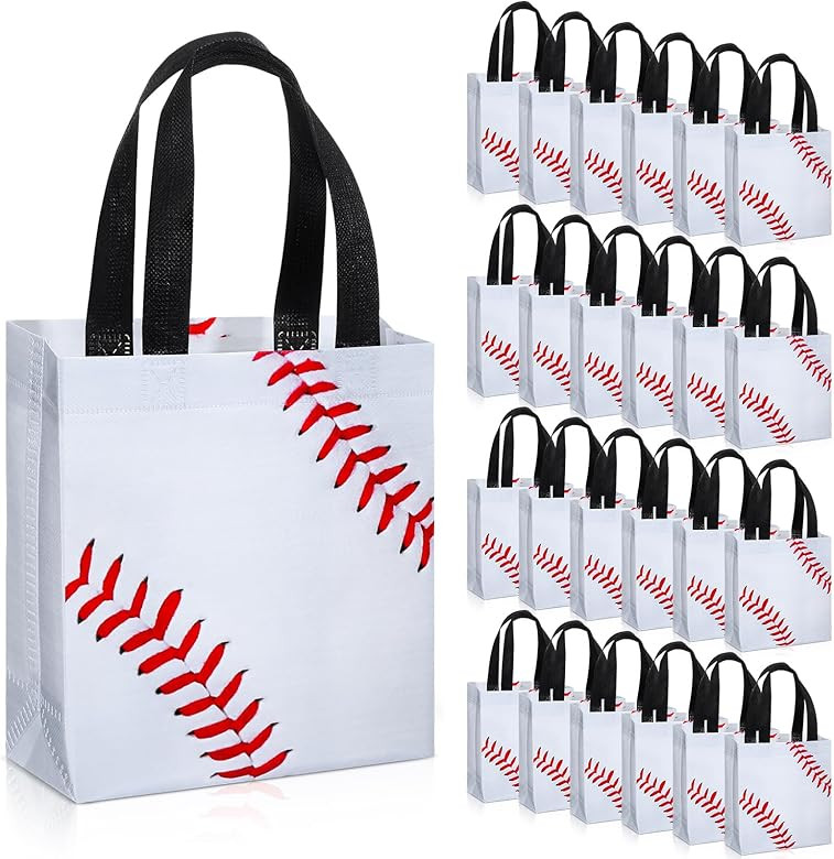 24 Pcs Sports Party Favor Bags Football Basketball Baseball Soccer Treat Bag with Handles for Par... | Amazon (US)