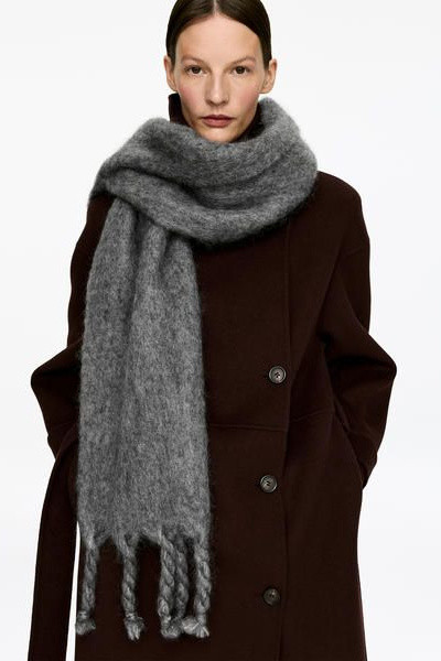 Mohair-Wool Blend Scarf – Grey – Women – ARKET GB | Arket UK