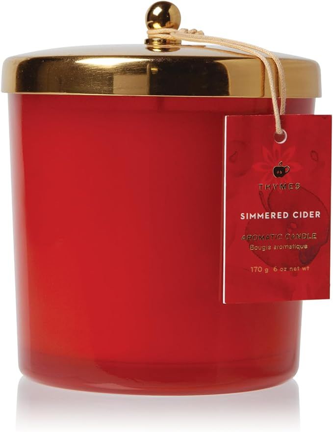 Thymes Simmered Cider Harvest Red Poured Candle - Warm & Spicy Scented Candle with Notes of Apple... | Amazon (US)