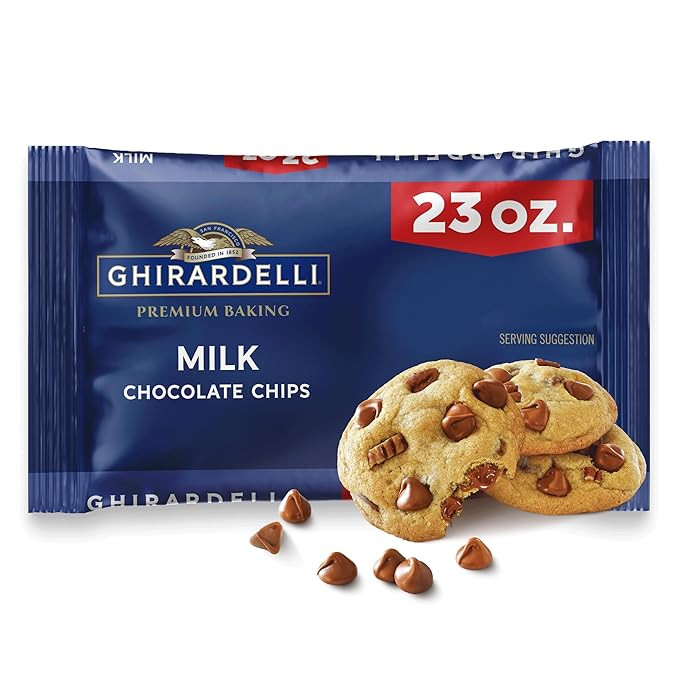 GHIRARDELLI Milk Chocolate Premium Baking Chips – Sweet Milk Chocolate Chips for Cookies, Brown... | Amazon (US)