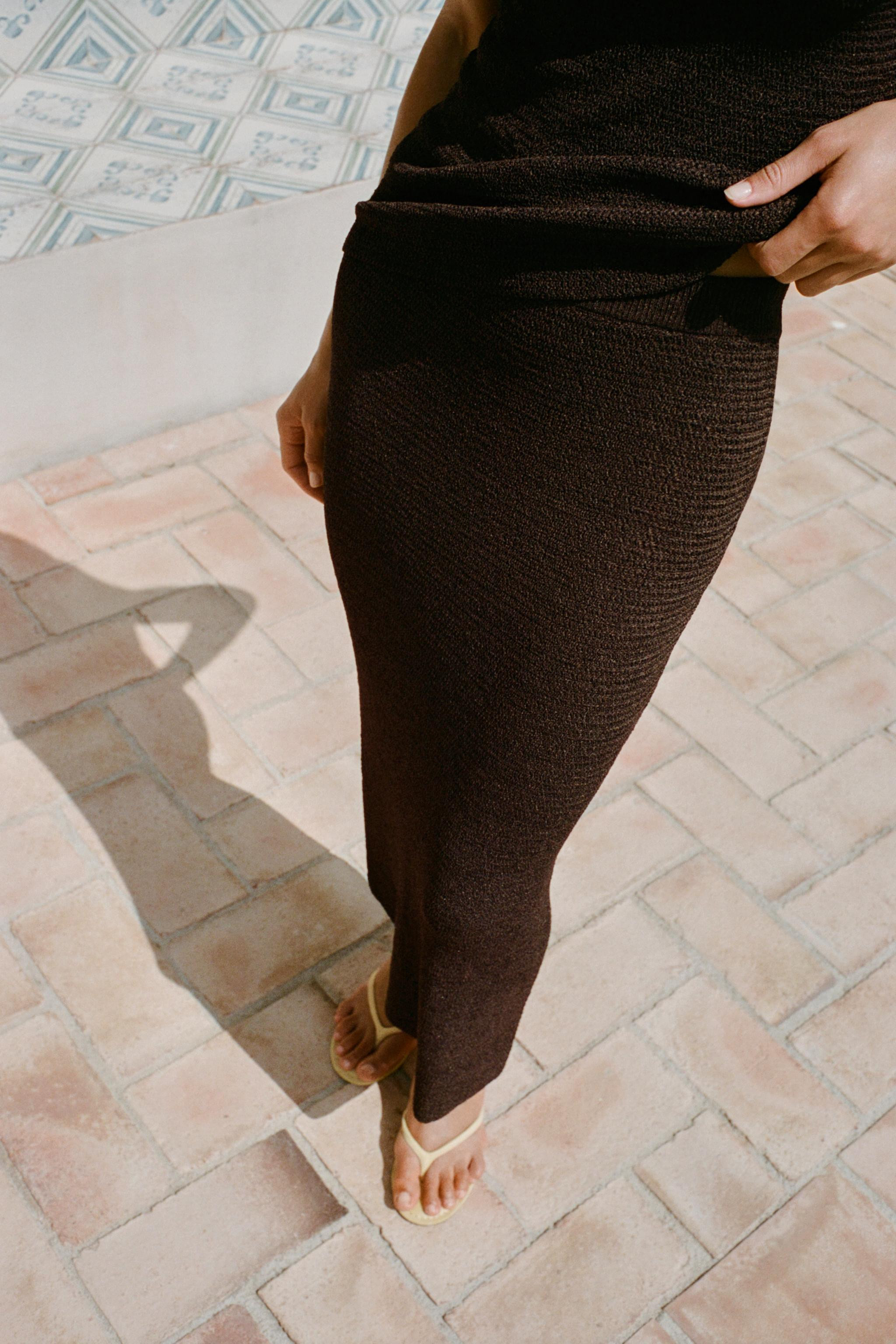 TEXTURED KNIT MAXI SKIRT | Zara US