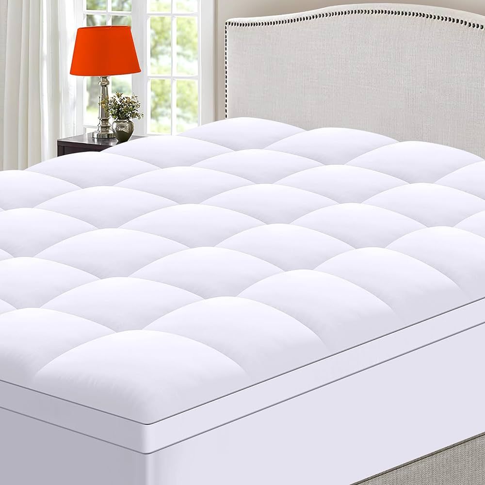 MASVIS 4 Piece Queen Size Mattress Topper Set - Soft Bed Sheets Set - Extra Thick Mattress Pad Co... | Amazon (US)