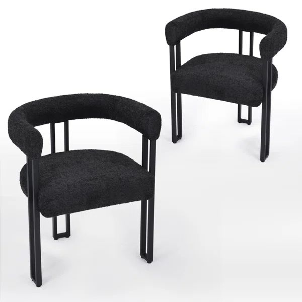 Mahjabi Fabric Upholstered Metal Armchair | Wayfair North America