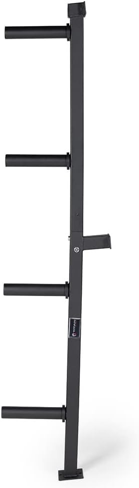 Titan Fitness Weight Plate Wall Mounted Storage Rack, Angled 4-Peg Design, Olympic Sized Weight P... | Amazon (US)
