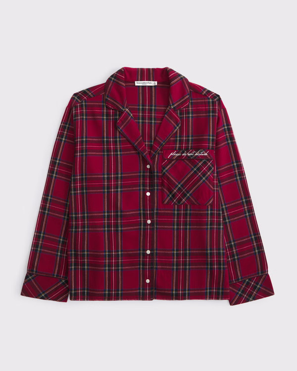 Women's Flannel Sleep Shirt | Women's Matching Sets | Abercrombie.com | Abercrombie & Fitch (US)