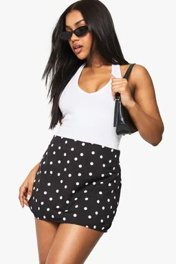 Skirts | Woven Polka Dot Mini Skirt | boohoo | Boohoo.com (UK & IE)