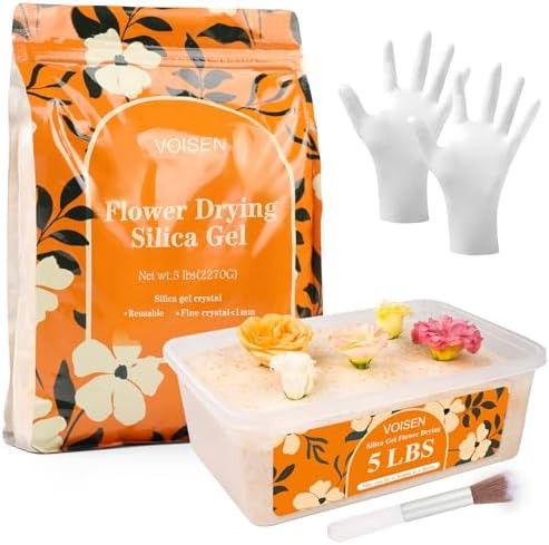 VOISEN Silica Gel Flower Drying,5LBS Flower Drying Silica Gel Crystals,Color Indicating Flower Pr... | Amazon (US)