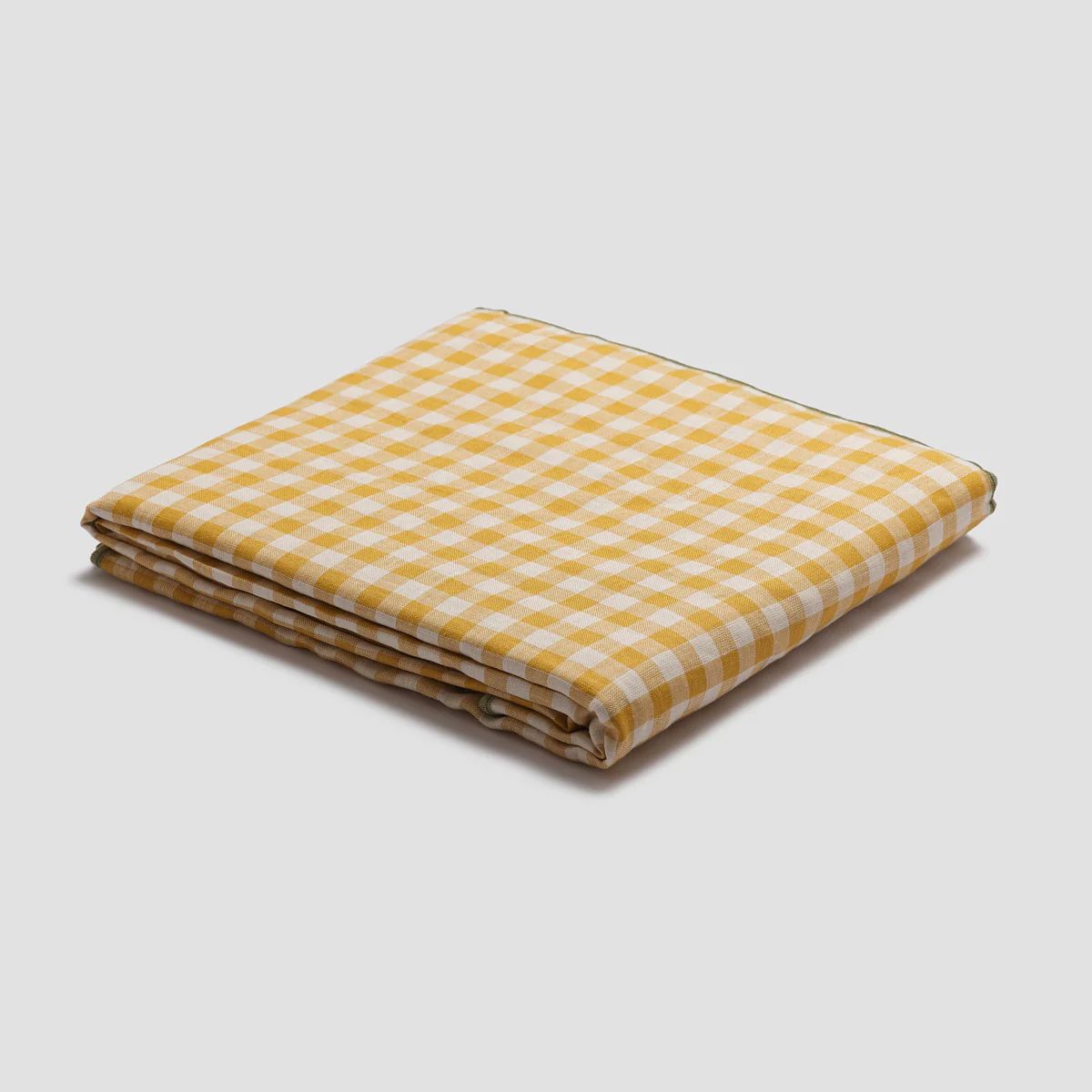 Honey Gingham Linen Tablecloth | Piglet