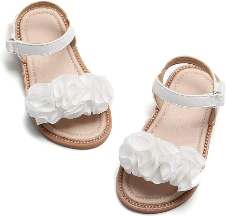 Felix & Flora Girls Shoes Soft Rubber Princess Flat Shoes Summer Baby Girl Sandals(Toddler/Little... | Amazon (US)
