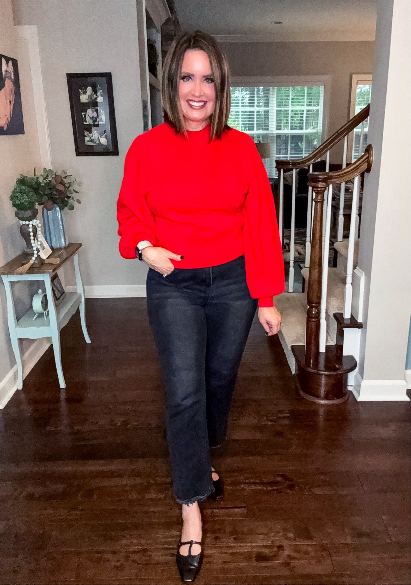 Walmart sweater - true to size (I’m in a small but medium would work too)

Jeans from Avara - I sized down 

#LTKWorkwear #LTKOver40 #LTKFindsUnder50